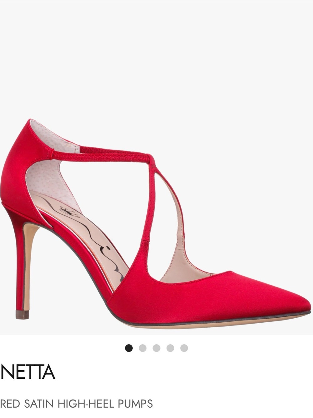 Red Pointed-Toe Strappy Pumps - Women